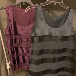 Bundle of 2 LOFT silky layered tanks! 😍 SP